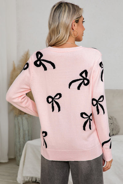 Gracie Bow Print Sweater