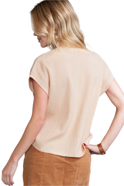 Patch Pocket Short Sleeve Sweater