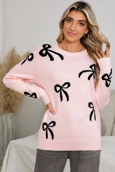 Gracie Bow Print Sweater