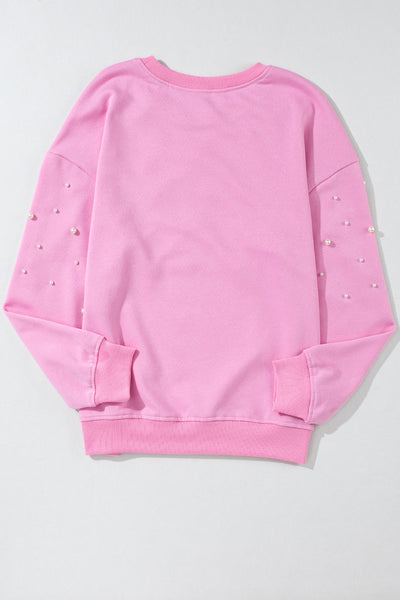 Pink Pearl Embellished Sweatshirt