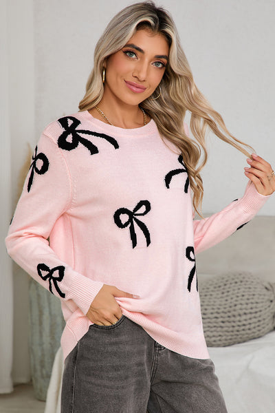 Gracie Bow Print Sweater