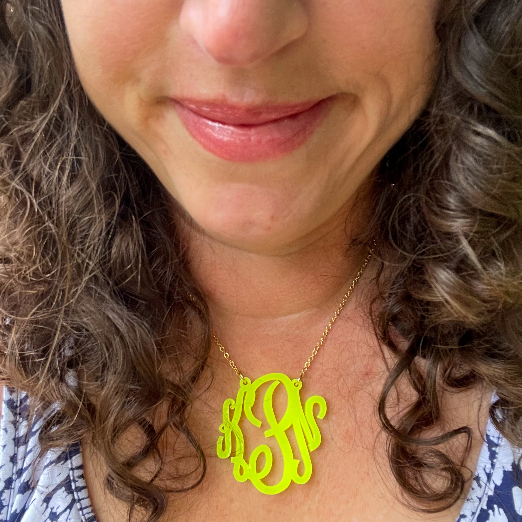 Carissa Acrylic Monogram Necklace