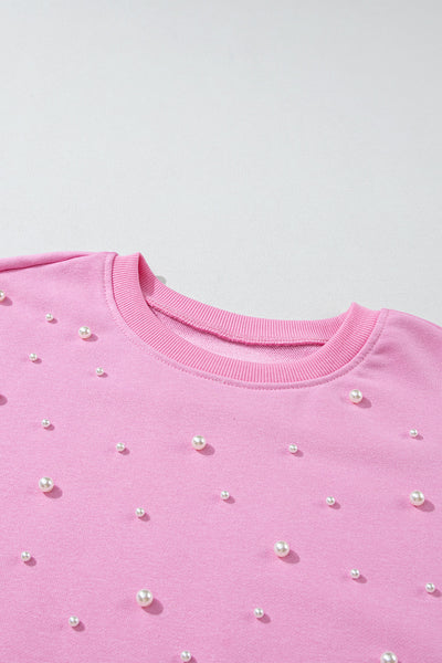 Pink Pearl Embellished Sweatshirt