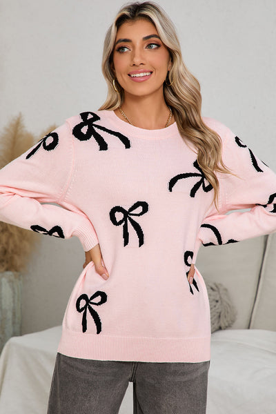 Gracie Bow Print Sweater