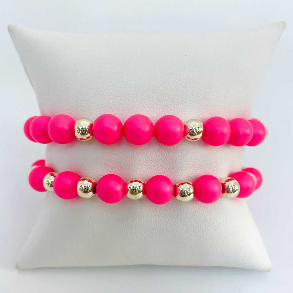 Dark Pink Austrian 'Glow Bead' Bracelet – KerrieBerrie Beads