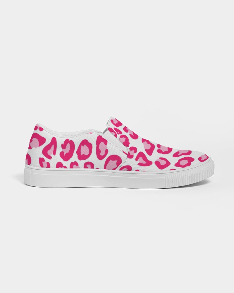 Bright Pink Leopard Print Women’s outlet high top canvas shoes